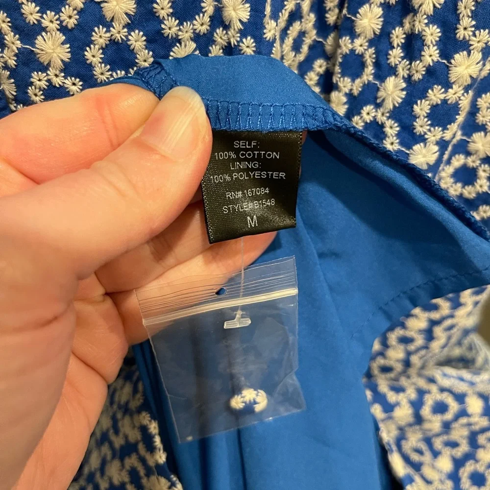 Pomander Place Blue and White Floral Dress M - Picture 12 of 12